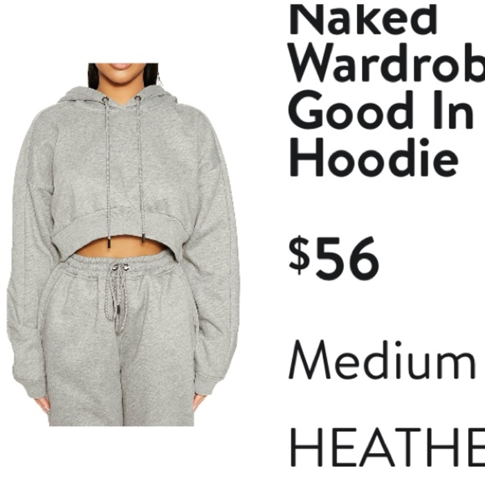 naked wardrobe cropped hoodie - Picture 2 of 6